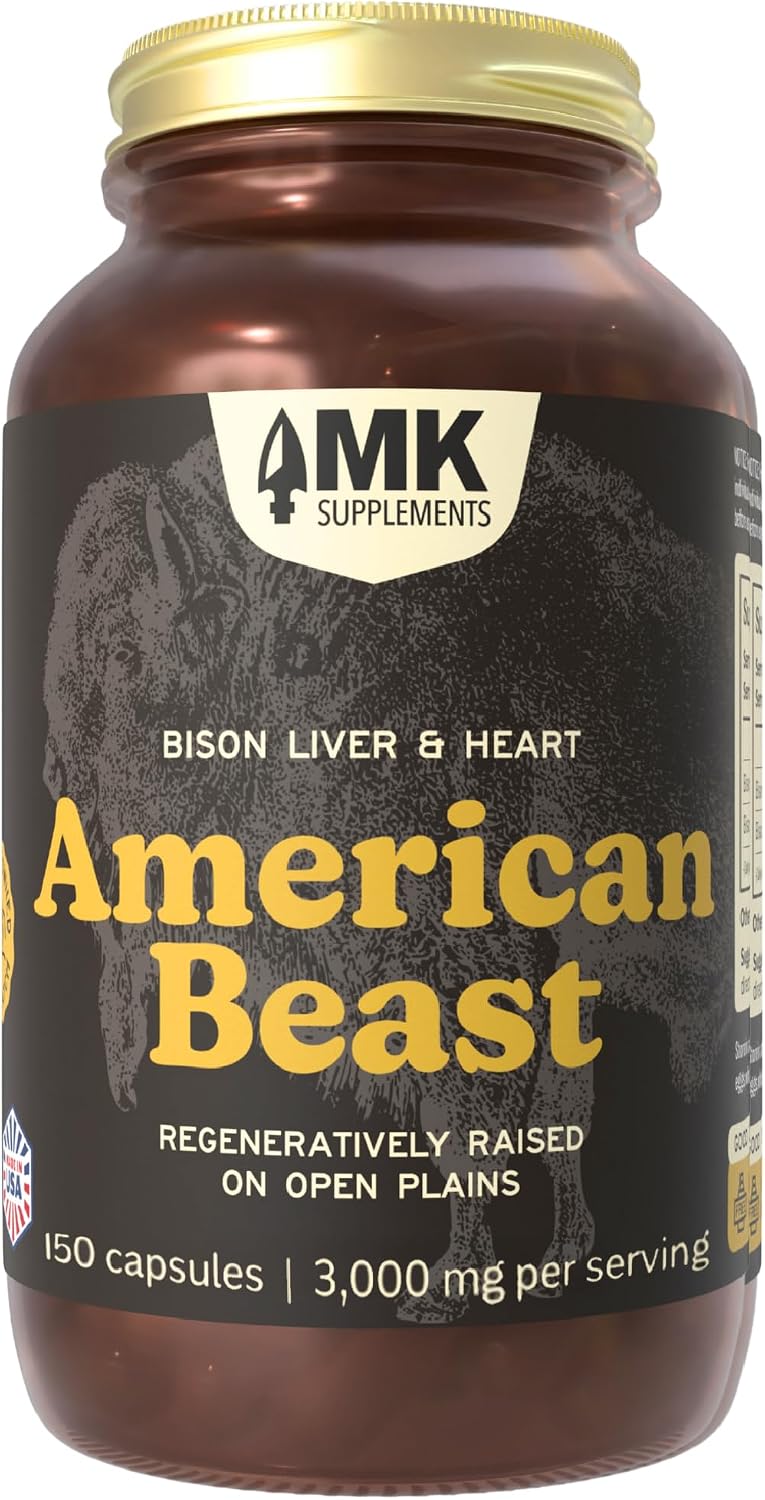 MK Supplements American Beast, Suplemento de Órganos de Bisonte par...