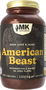 MK Supplements American Beast, Suplemento de Órganos de Bisonte par...