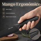 LINHAO Juego de bloques de cuchillos de cocina negros de 14 piezas con
