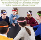 Juego de diademas de juego con 100 tarjetas de borrado en seco, 4 marcadores, tarjeta de inserción de lata ajustable, para adultos de fiesta