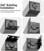 Regleta de alimentación resistente para montaje en pared, protector de sobretensiones de 20 amperios 1200J de metal, 8 salidas debajo del escritorio, 20A, toma de mesa eléctrica de garaje, enchufes industriales 6-20R ranura en T, cable de extensión de 10