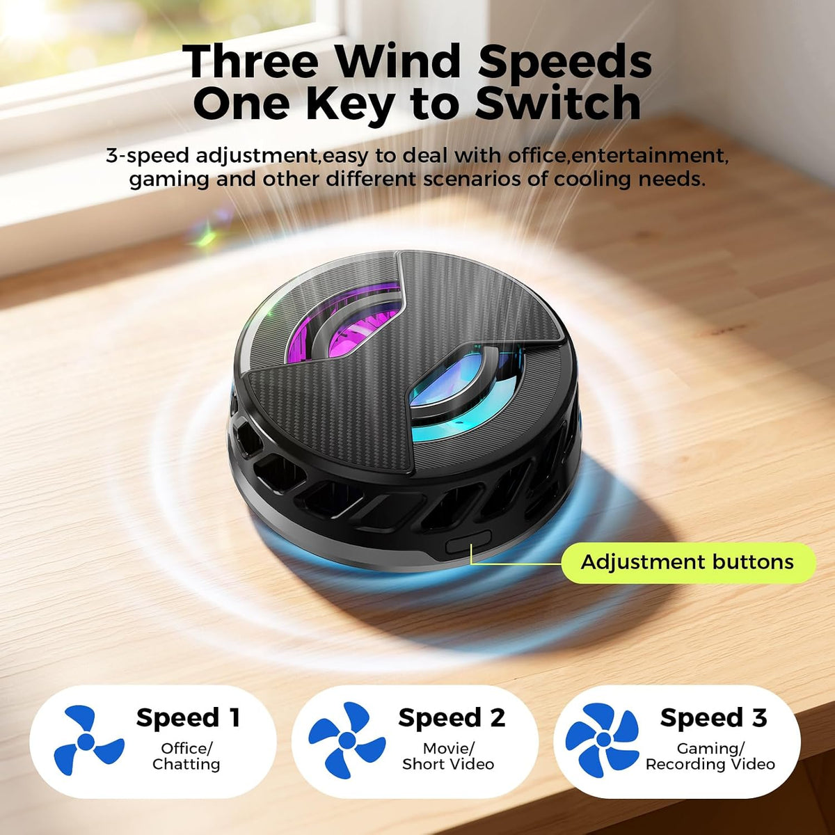Enfriador magnético para teléfono, enfriador RGB portátil ligero