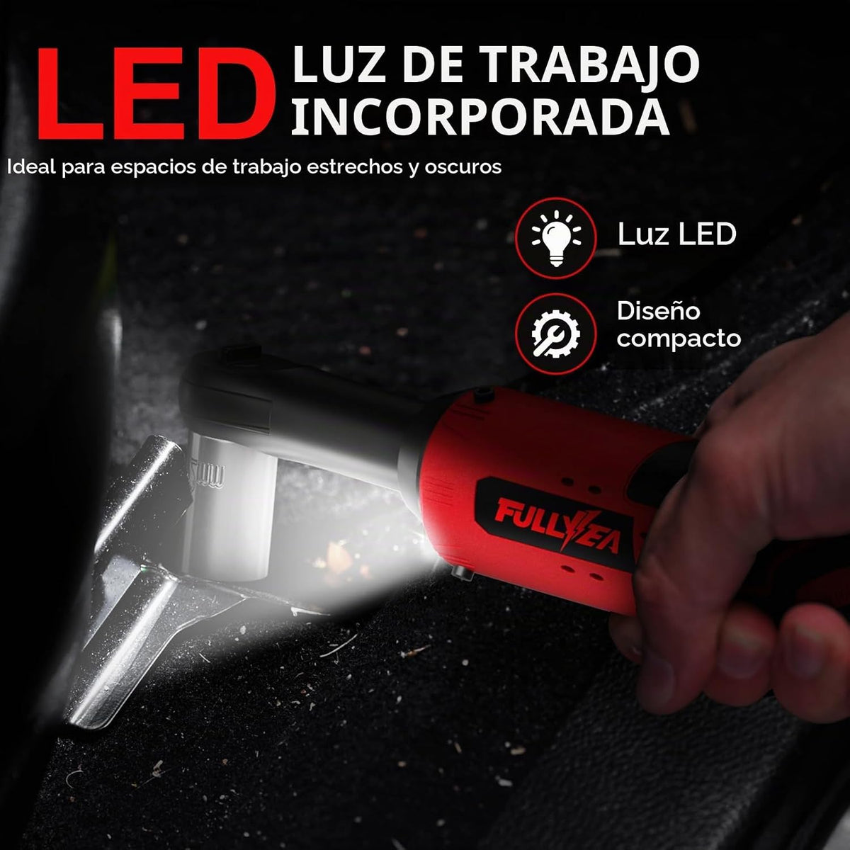 FULLYEA - Juego de llaves de trinquete eléctricas inalámbricas de 3/8