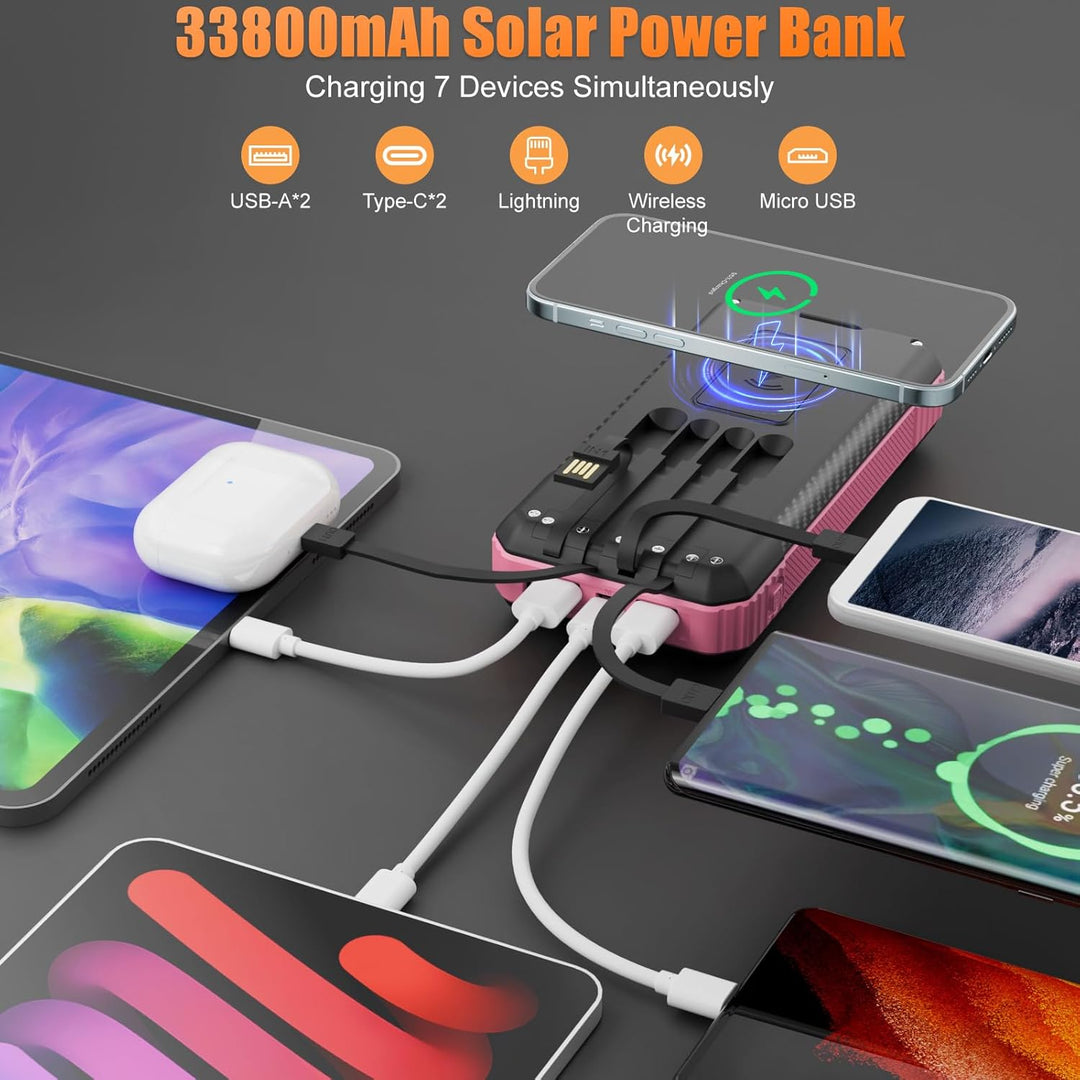 Wreaoves Cargador inalámbrico Protable del banco de la energía sola...