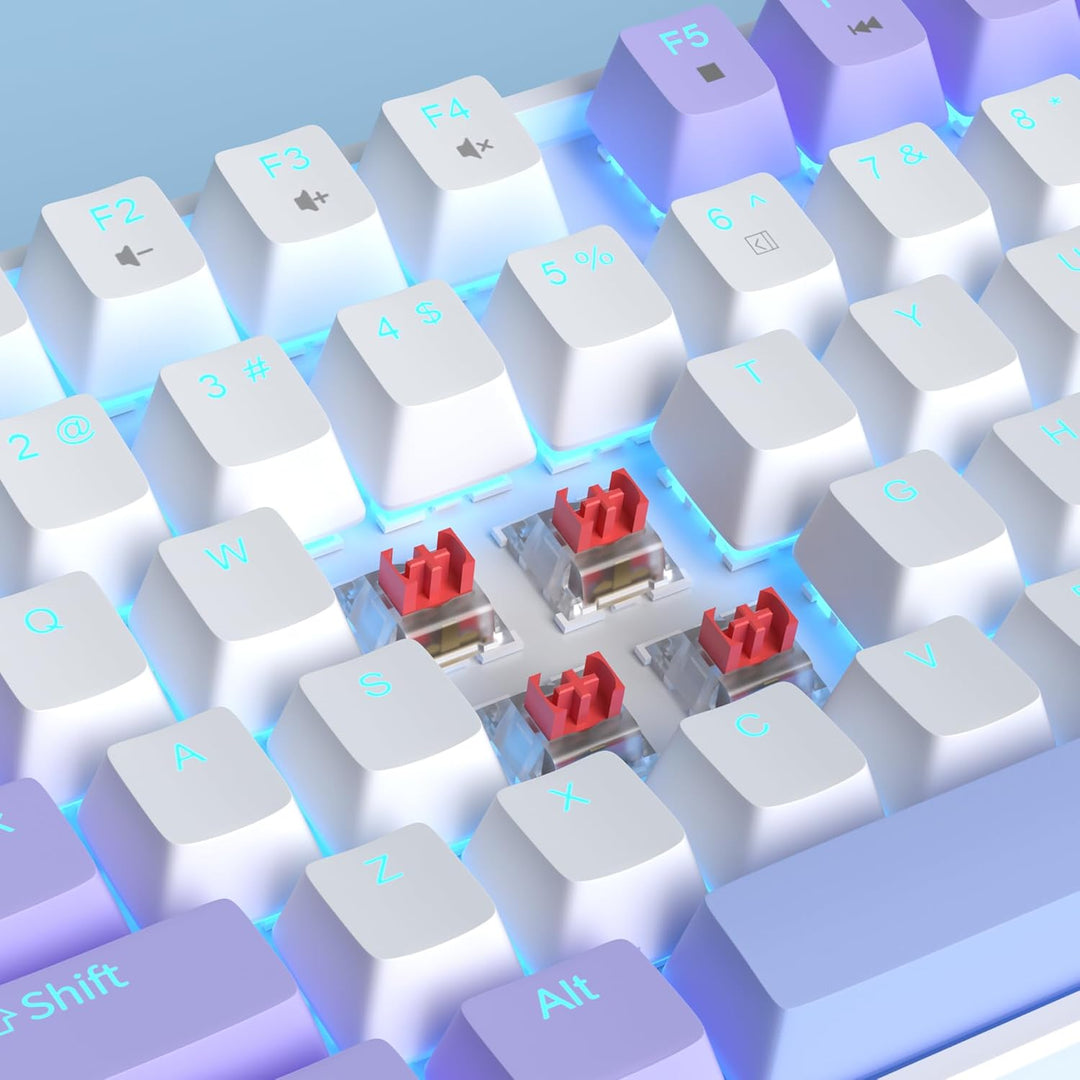 MageGee Teclado mecánico 75% para juegos, interruptor rojo, retroil...