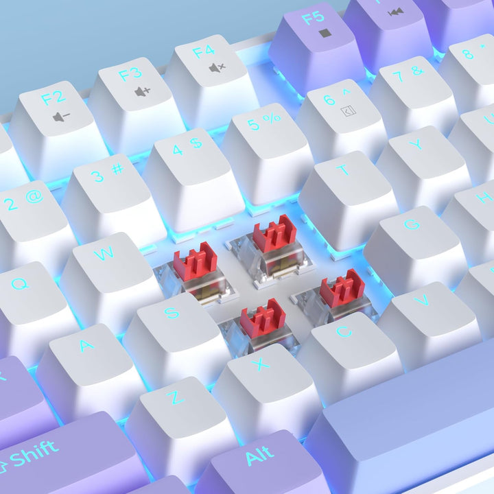MageGee Teclado mecánico 75% para juegos, interruptor rojo, retroil...