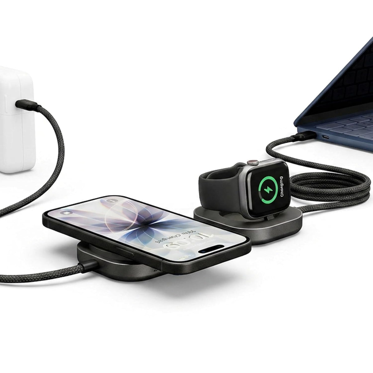 ZENS MagSafe - Cable cargador USB-C con cargador de Apple Watch para MacBook y iPhone, Qi2 de 15 W, requiere adaptador de 65 W+, no incluido, cable Pro 3, certificado MFi, 4.9 pies, color negro