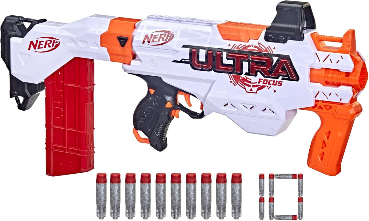 Nerf Lanzador motorizado Ultra Focus, clip de 10 dardos (exclusivo de Amazon)