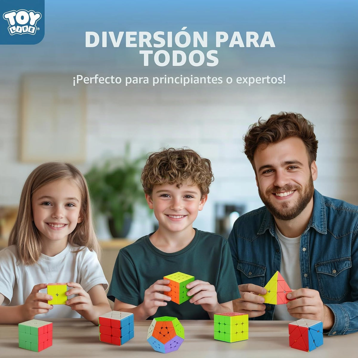 STEAM Life Speed Cube Set 8 Pack Magic Cube | Includes 3x3, 2x2, 4x4 Speed Cube, Pyramid Cube, Megaminx Cube Bundle Collection Cube Toys para Kids & Adults