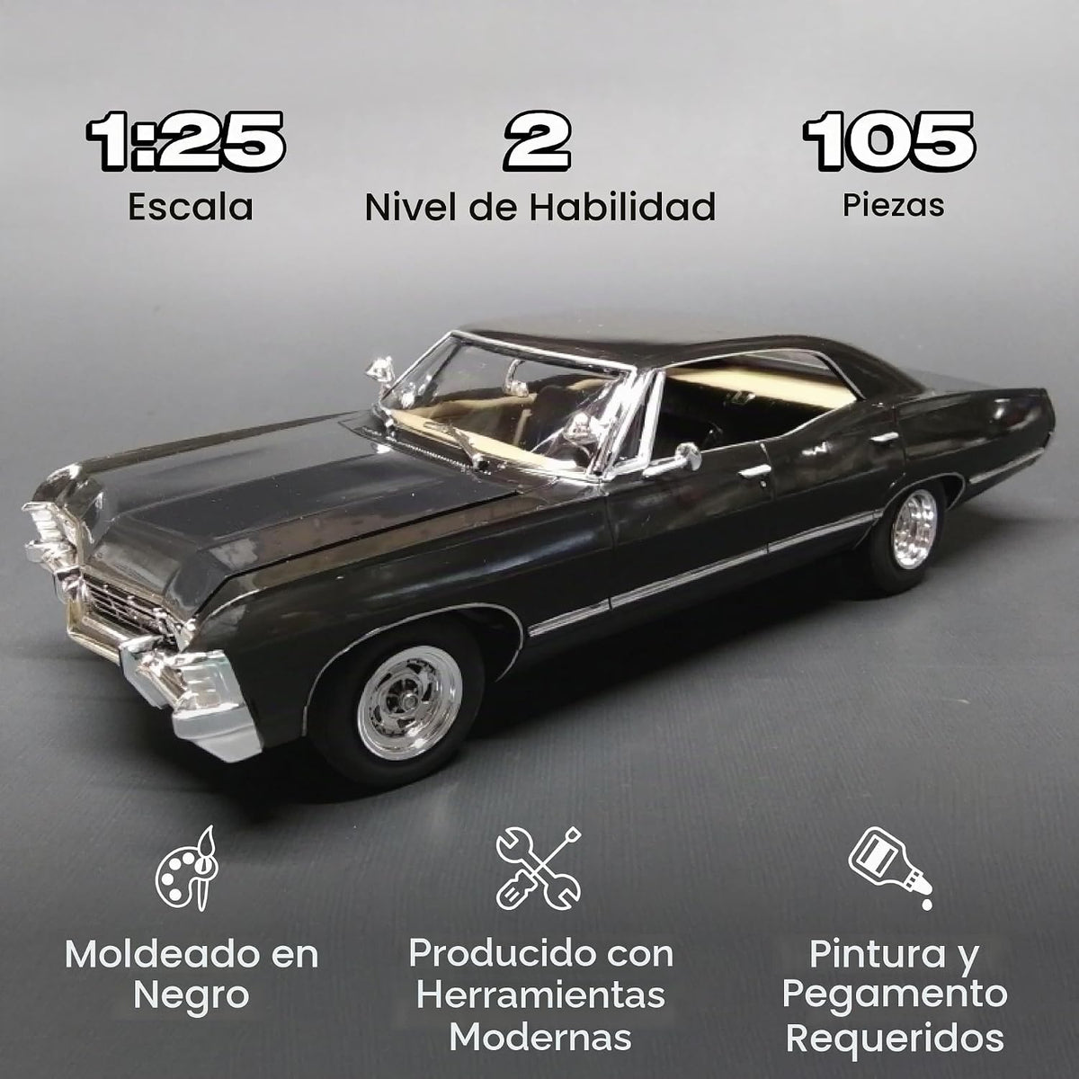 AMT - Kit de modelo del 1967 Chevy Impala de 4 puertas Supernatural, escala 1:25