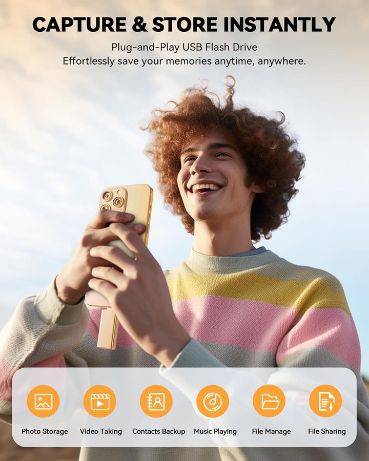 Unidad flash con certificación MFi para iPhone iPad de 256 GB, barr...