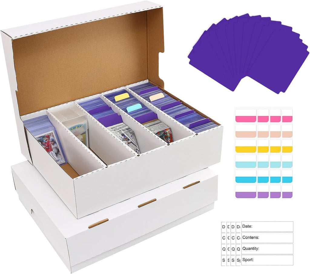 Caja de almacenamiento de 5 filas – Monster Box con capacidad para 3950 tarjetas para organización, adecuada para deportes y tarjetas coleccionables (paquete de 2 – grande)