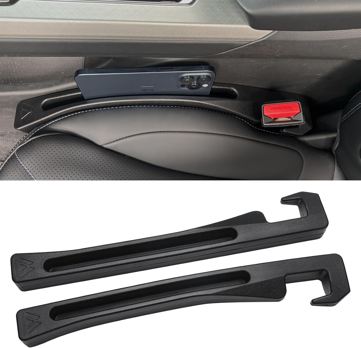 Relleno de Espacio del Asiento del Automóvil Ajuste Universal Organizador Relleno de Espacio Evita que las Cosas se Caigan para Maletero del Automóvil SUV, Negro, Paquete de 2