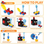 Juego de juguete de coche lanzador de globos, auto alimentado por globo para niños de 3 años, suministros de fiesta, mirlo
