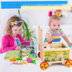 Cubo de actividades de madera 7 en 1, juguete Montessori, juguete educativo multipropósito de aprendizaje para bebé niño pequeño niño de 1+ año, regalo de primer cumpleaños para niño, laberinto de