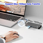 10 en 1 Estación de acoplamiento para MacBook: Doble monitor 2 HDMI 4K/60Hz para MacOS