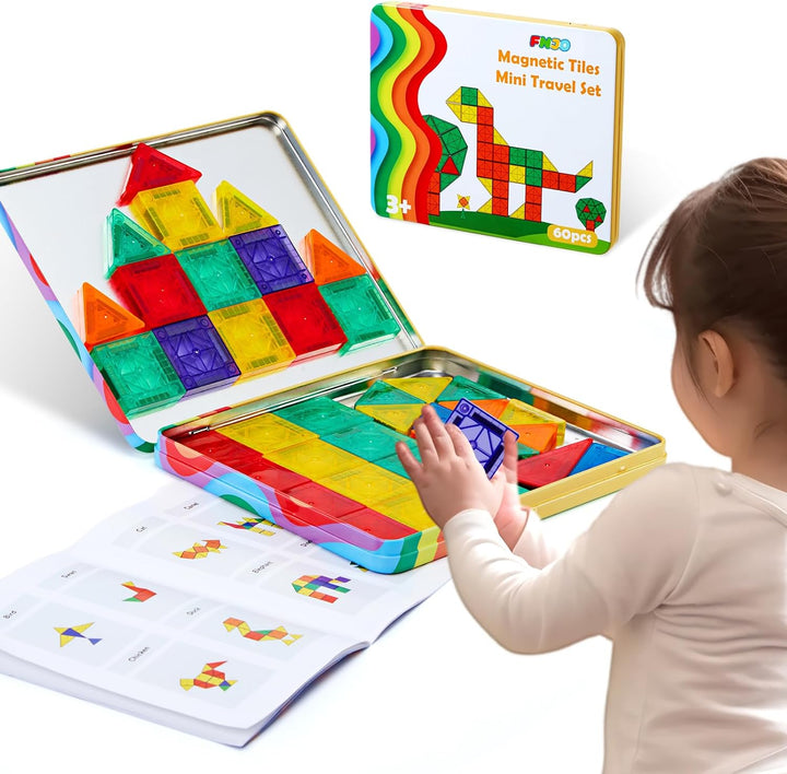 FNJO Mini azulejos magnéticos, juego de construcción magnética, 60...