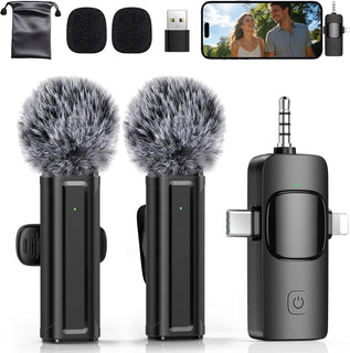 Mini micrófono inalámbrico para iPhone, Android, cámara, PC, micróf...