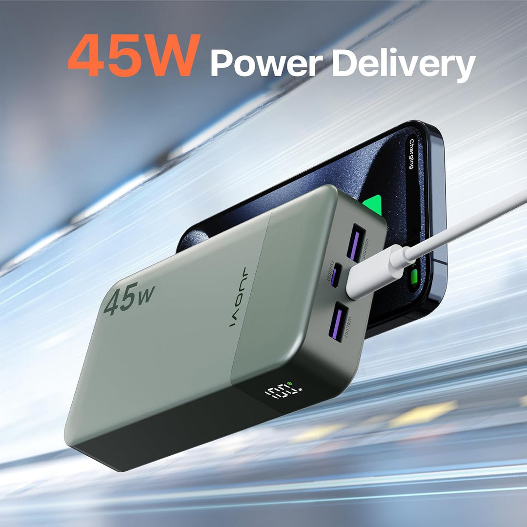 JUOVI J2621 Batería Externa Portátil 20000mAh 45W, Carga Rápida PD...