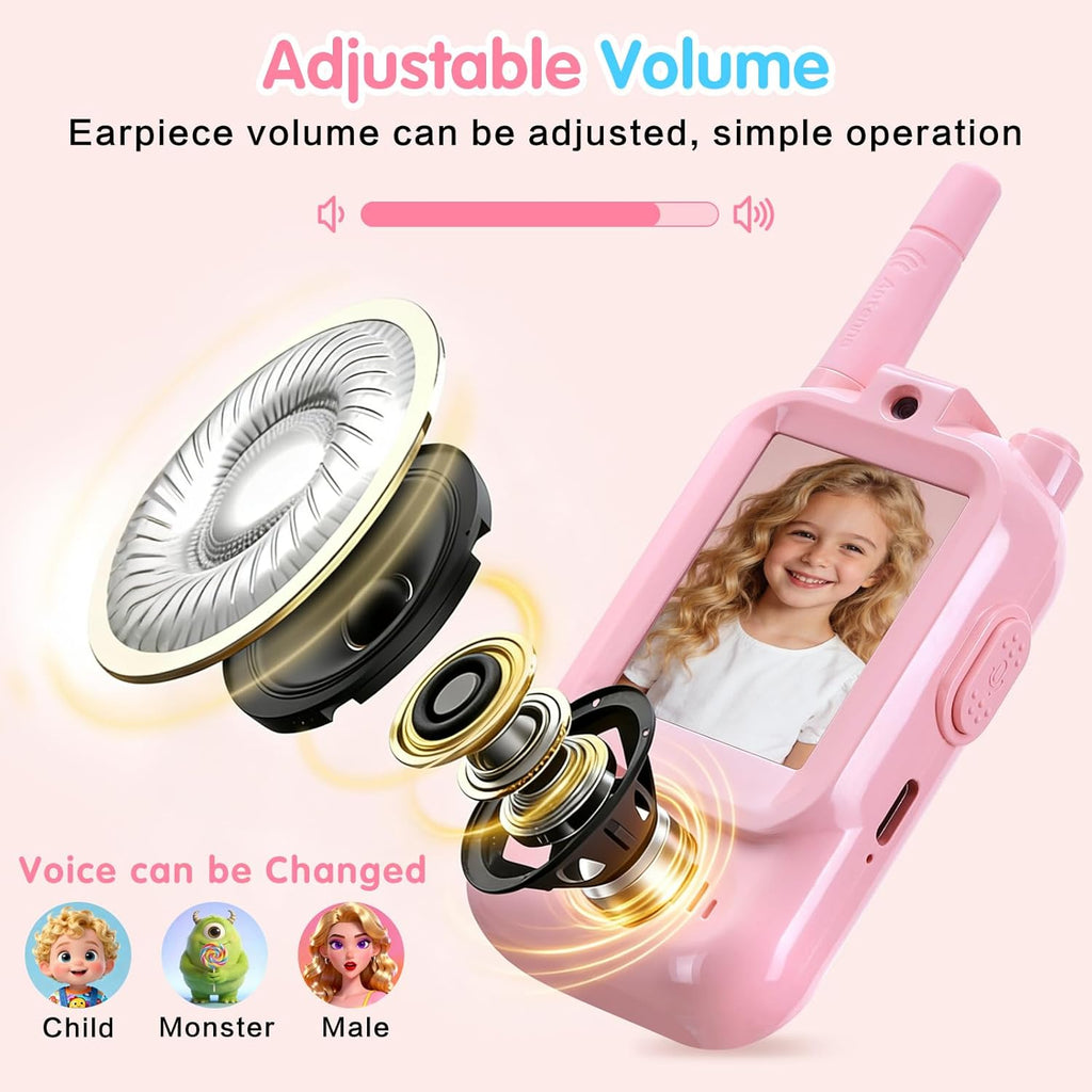 Walkie Talkies de video para niños paquete de 2 walkie
