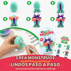 Kit de arcilla seca al aire para niños, juego de escultura de arcilla mágica de 12 monstruos, regalos de fiesta de bricolaje para niños de 4 a 12 años, ultraligero y suave, seguro y antiadherente con