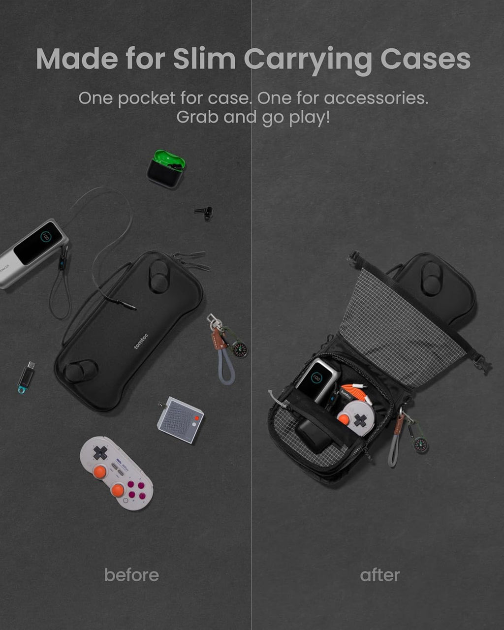 tomtoc Bolsa de viaje para Steam Deck, ROG, Xbox Ally X, Switch 2 con funda