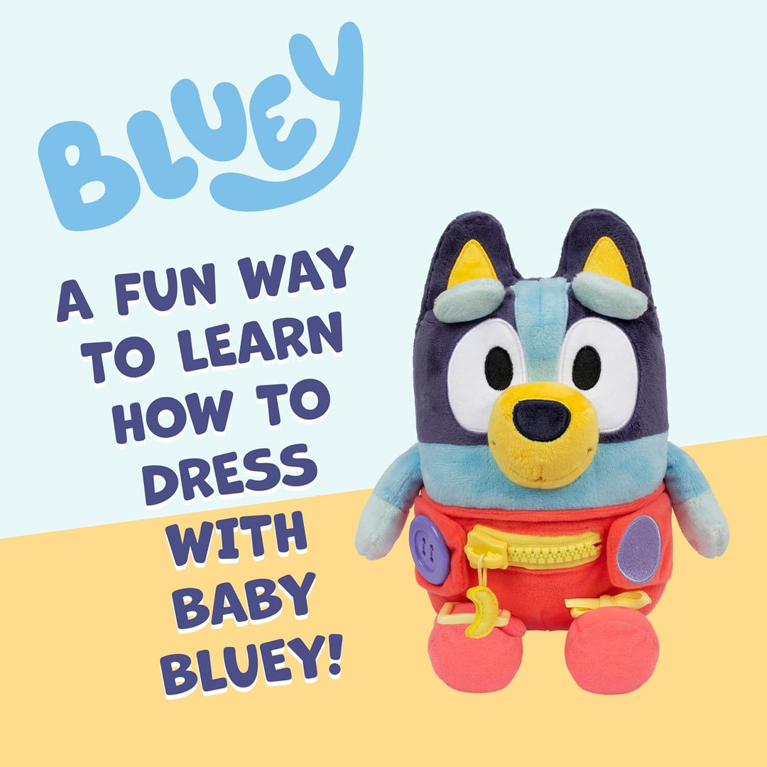 Dress &amp; Play Baby Bluey Felpa, botón, cremallera, hebilla y cor...
