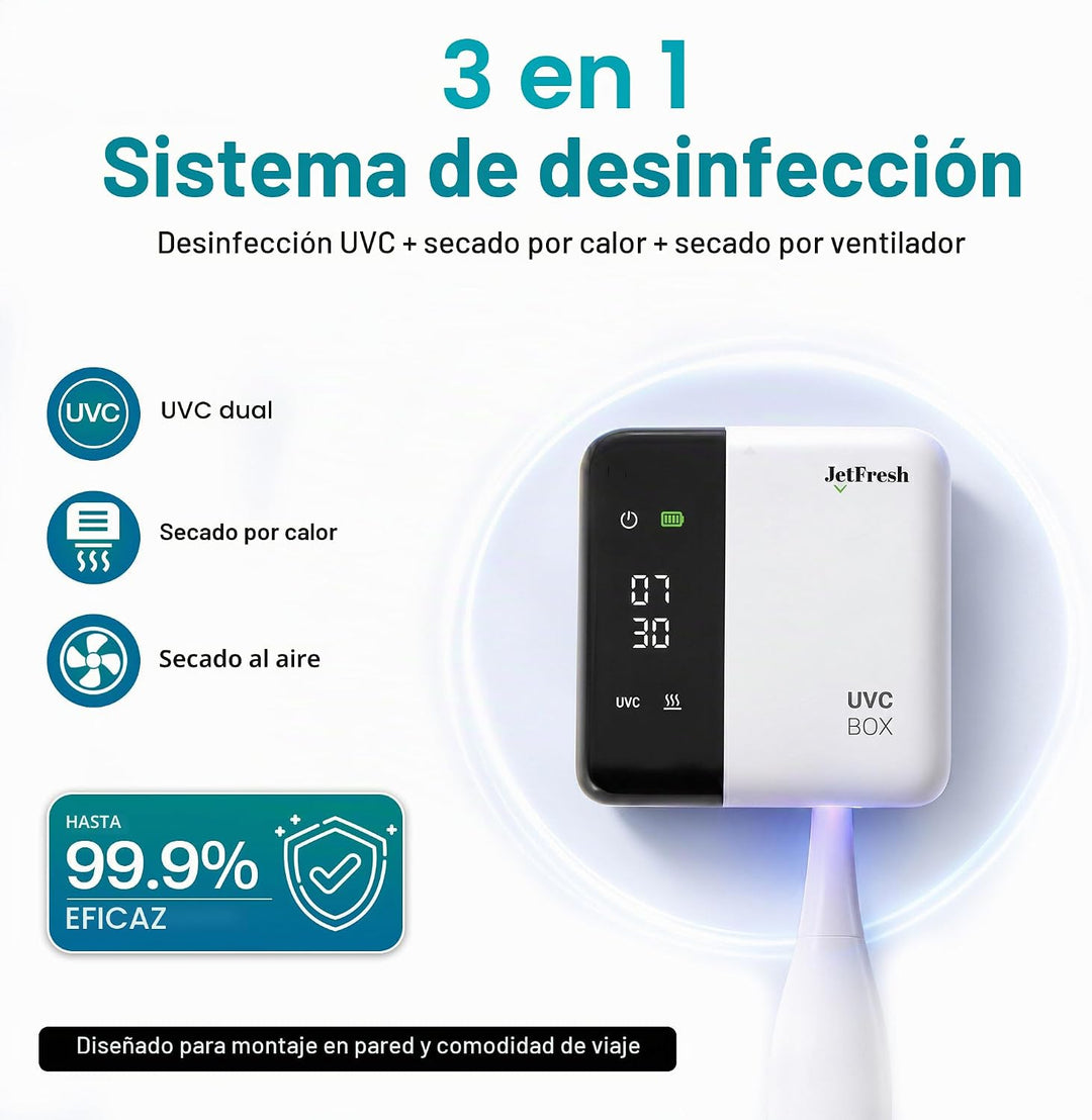 Soporte Desinfectante UV para Cepillo de Dientes y Limpiador con Pa...
