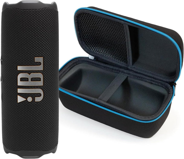 JBL Flip 7 (negro) + paquete con funda protectora rígida divvi! (ne...