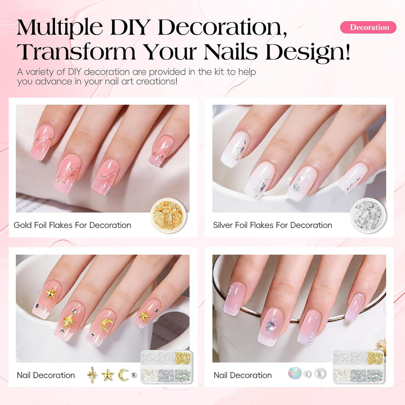 COSCELIA Kit de poligel de uñas con lámpara UV de 15 colores, gel d...