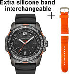 Reloj de piloto con energía solar Photon para hombre, reloj deportivo militar, 5ATM/164FT a prueba de agua, manecillas luminosas, bisel giratorio, correa de silicona