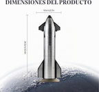 SpaceX Starship - Cohete de dragón fundido a presión a escala 1/200, modelo de cohetes halcón pesado para coleccionista, entusiasta de la aviación, adorno de escritorio y coleccionable