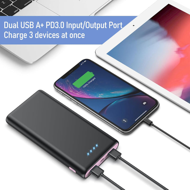 Cargador portátil de 25,800 mAh, 5 V\/3 A USB C de entrada y salida...