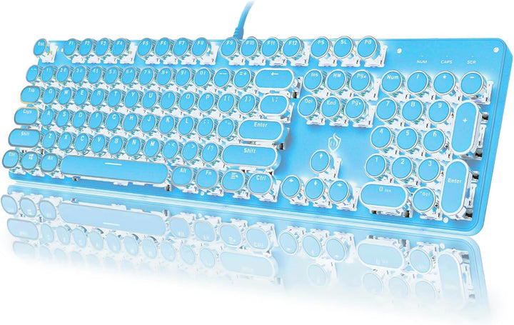 YSCP Teclado mecánico para juegos estilo máquina de escribir, retro...