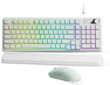 EWEADN C98 Combo de teclado y mouse con cable, teclados ergonómicos...