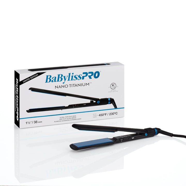 BabylissPRO Nano Titanium Ultra-Thin Hair Straightener, Professiona...