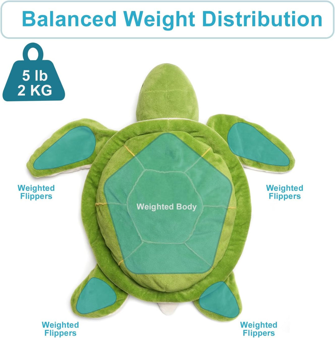 WEIGEDU Animal de Peluche Grande de Tortuga Marina con Peso, Juguet...