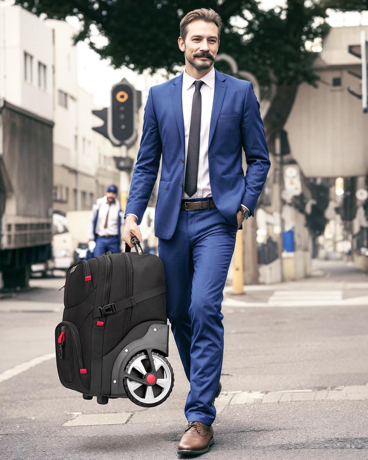 MATEIN Bolso rodante con ruedas, mochila rodante extra grande de 17...