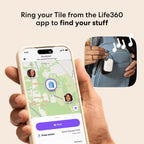 Life360 Tile Pro - Potente rastreador Bluetooth, buscador de llaves y localizador de artículos para llaves, bolsas y más. Compatible con iOS y Android. Buscador de teléfonos. Paquete de 1 (negro)