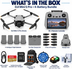 DJI Mini 5 Pro 4K Drone Bundle con RC 2, 4 baterías y accesorios