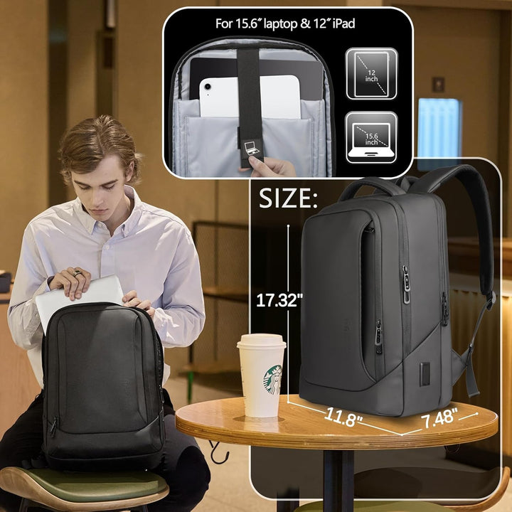 hk Mochila para laptop para hombres con puerto de carga USB para ne...