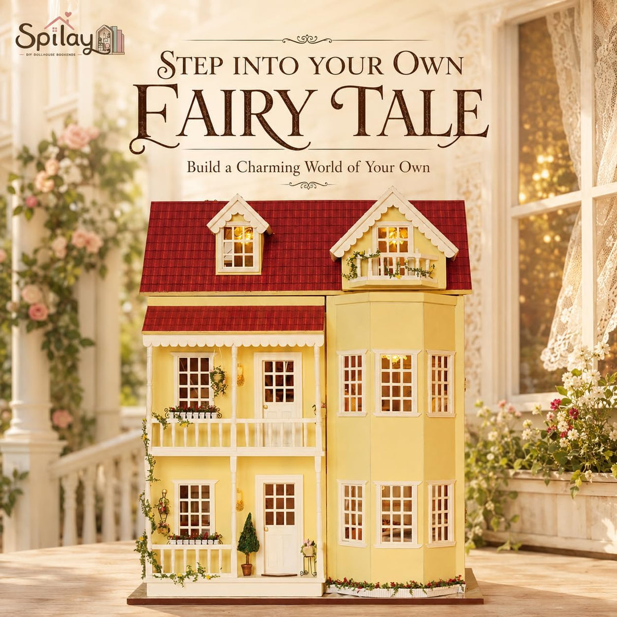 Spilay Kit de Casa en Miniatura DIY para Adultos, Kit de Construcción de Casa de Muñecas en Miniatura