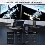 ACASIS Thunderbolt 4 Dock 21-IN-140 gbps para MacBook Pro Docking Station Dual Monitor, 8K60Hz HDMI 2.5 GbE Ethernet SD/TF 4.010Gbps 7*USB C/A, audio de 0.138 in, base de 40 Gbps para Mac/Dell/HP/Lenovo/ThinkPad