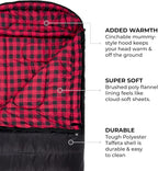 Teton Celsius XXL Sleeping Bag, Bolsas de Dormir para Clima Frío para Adultos y Niños, Acampar Fácil y Abrigado. Incluye Sacó de Compresión