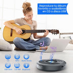 Reproductor de CD portátil Bluetooth con altavoces y auriculares