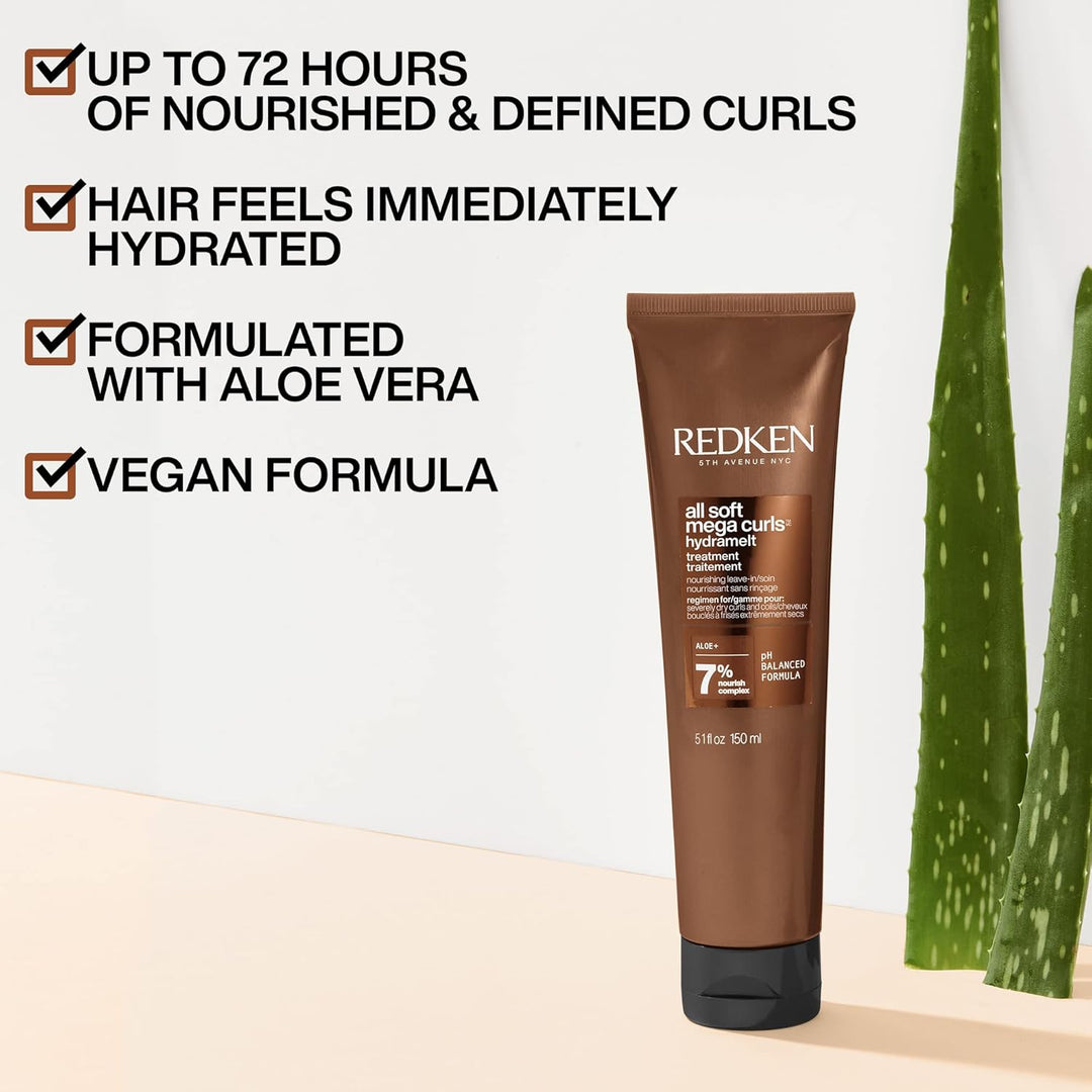 Redken All Soft Mega Curls Hydramelt - Tratamiento sin enjuague par...