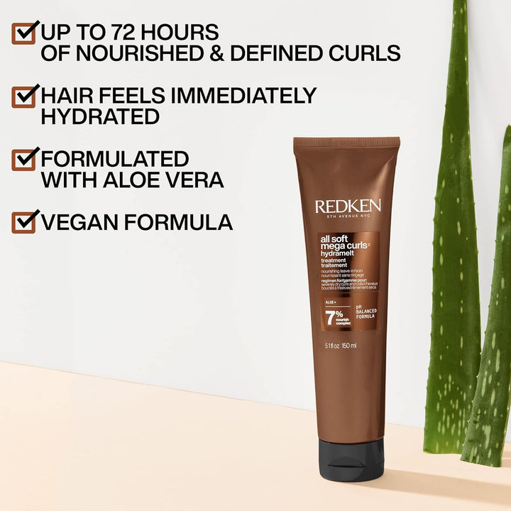 Redken All Soft Mega Curls Hydramelt - Tratamiento sin enjuague par...