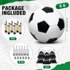 Paquete de 6 pelotas de fútbol de Navidad desinfladas con bomba, artículos a granel, pelotas de fútbol con bolsa deportiva de malla, aguja de bomba para cajas de zapatos, rellenos de regalo