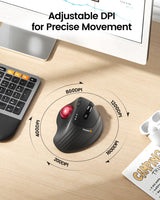 Ratón Trackball Inalámbrico ProtoArc, EM01 NL Ergonómico Bluetooth...