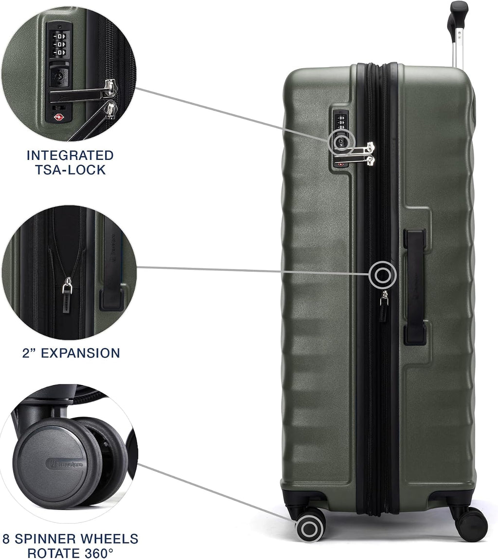 Travelpro Maxlite Air V2 Maleta de rueda giratoria con carcasa rígida ampliable, Verde pizarra